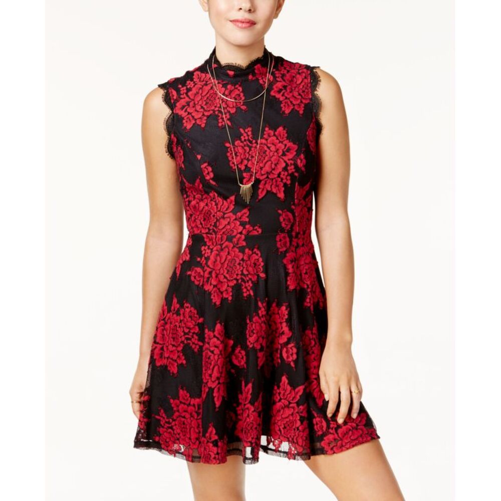 City Studios Juniors Lace Fit Flare Dress